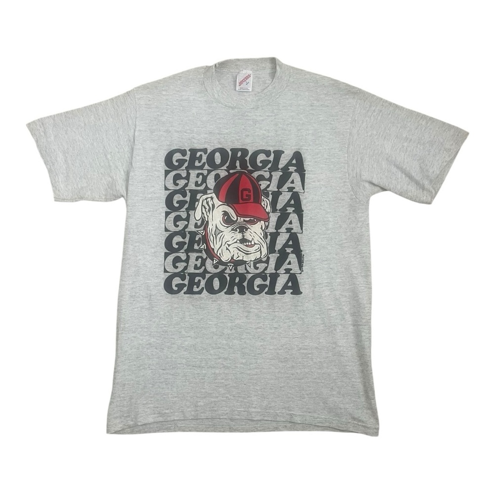 Vintage Georgia Bulldogs Men’s L Gray Graphic T-Shirt Single Stitch Made in USA